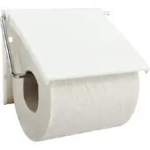 Spirella MSV Toiletrolhouder wand/muur - metaal met afdekklepje - ivoor wit - Toiletrolhouders