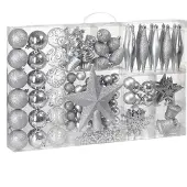 Casaria Kerstballen - 102 stuks - Zilver