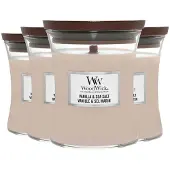 Woodwick 4x Geurkaars Medium Vanilla & Sea Salt 275 Gr
