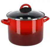 Magefesa Rvs rode kookpan/soeppan met glazen deksel 20 cm 4,8 liter - Kookpannen