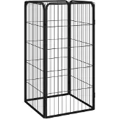 vidaXL Hondenkennel 4 panelen 50 x 100 cm gepoedercoat staal zwart