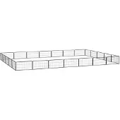 vidaXL Hondenkennel 24 panelen 100x50 cm gepoedercoat staal zwart