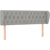 vidaXL Hoofdbord met randen 147x23x78/88 cm stof lichtgrijs