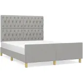 vidaXL Bedframe zonder matras stof lichtgrijs 140x190 cm