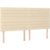 vidaXL Hoofdbord crème 180x5x118/128 cm stof