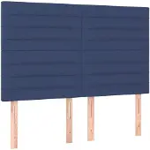vidaXL Hoofdbord blauw 144x5x118/128 cm stof