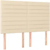 vidaXL Hoofdbord crème 144x5x118/128 cm stof