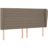 vidaXL Hoofdbord met randen 203x23x118/128 cm stof taupe