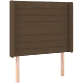 vidaXL Hoofdbord met randen 103x16x118/128 cm stof donkerbruin