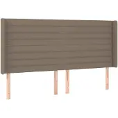 vidaXL Hoofdbord met randen 203x16x118/128 cm stof taupe