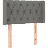 vidaXL Hoofdbord met randen 83x16x78/88 cm stof donkergrijs