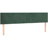 vidaXL Hoofdborden 200x5x78/88 cm fluweel donkergroen