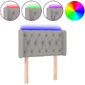vidaXL Hoofdbord LED 83x16x78/88 cm stof lichtgrijs