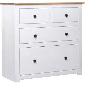 vidaXL Dressoir Panama Range 80x40x83 cm grenenhout wit