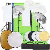 vidaXL Fotostudioset met verlichtingsset, achtergrond en reflector