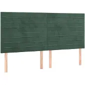 vidaXL Hoofdbord donkergroen 200x5x118/128 cm fluweel