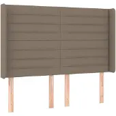 vidaXL Hoofdbord met randen 147x16x118/128 cm stof taupe