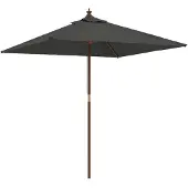 vidaXL Parasol met houten paal 198x198x231 cm antracietkleurig