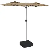 vidaXL Parasol dubbel dak 316x145 cm taupe