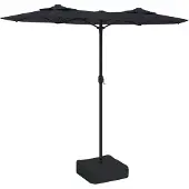 vidaXL Parasol dubbel dak 316x145 cm zwart