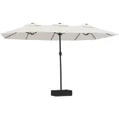 vidaXL Parasol dubbel 449x265 cm zandwit
