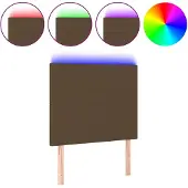 vidaXL Hoofdbord LED 100x5x118/128 cm stof donkerbruin