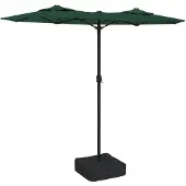 vidaXL Parasol dubbel met LED's 316x145 cm groen