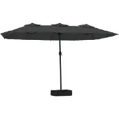vidaXL Parasol dubbel 449x265 cm antracietkleurig