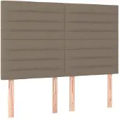 vidaXL Hoofdbord taupe 144x5x118/128 cm Stof