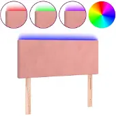 vidaXL Hoofdbord LED 90x5x78/88 cm fluweel roze