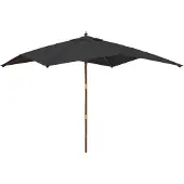 vidaXL Parasol met houten paal 300x300x273 cm zwart