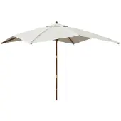 vidaXL Parasol met houten paal 300x300x273 cm zandkleurig