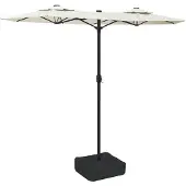 vidaXL Parasol dubbel dak 316x145 cm zandwit