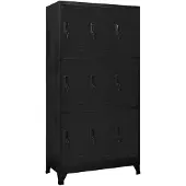 vidaXL Lockerkast 90x45x180 cm staal zwart