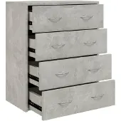 vidaXL Dressoir met 4 lades 60x30,5x71 cm betongrijs