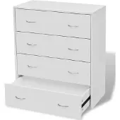 vidaXL Dressoir met 4 lades 60x30,5x71 cm wit