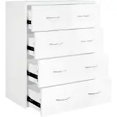 vidaXL Dressoir met 4 lades 60x30,5x71 cm hoogglans wit