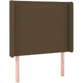 vidaXL Hoofdbord met randen 103x16x118/128 cm stof donkerbruin