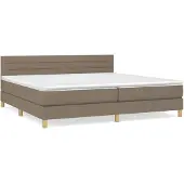 vidaXL Boxspring met matras stof taupe 200x200 cm