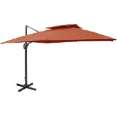 vidaXL Zweefparasol met dubbel dak 300x300 cm terracottakleurig