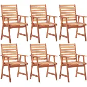 vidaXL Tuinstoelen 6 st massief acaciahout