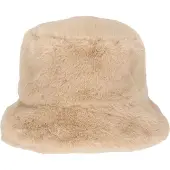 Sarlini Fluffy Teddy Hoed Bucket Hat Zand
