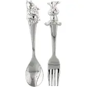 Disney - Winnie de Poeh - besteksetje verzilverd - Pooh bear - Doop cadeau - Baby kado - silver plated