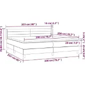 vidaXL Boxspring met matras stof taupe 200x200 cm