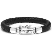 Silk Jewellery - Zwarte Armband - Roots - 644BLK.21 - Maat 21,0