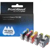 PrintAbout Inktcartridge PGI-5BK Zwart geschikt voor Canon