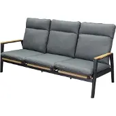 AVH-Collectie Alzano verstelbare 3-zitsbank aluminium teak antraciet