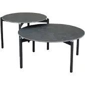 AVH-Collectie Tucson salontafels 87 cm rond en 67 cm rond keramiek antraciet