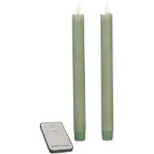 Anna's Collection LED Dinerkaars Rustiek Groen D 2,5 H 23 Cm 2 Stuks