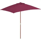 vidaXL Parasol met houten paal 150x200 cm bordeauxrood